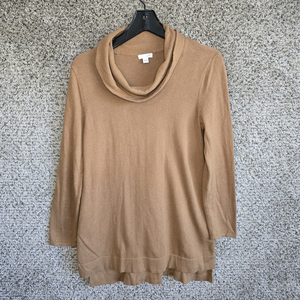 J Jill Sweater Womens Small Beige Cowl Neck Pullover Cotton Blend Ladies Casual